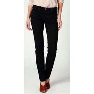 AG Adriano Goldschmied “The Stevie” Mid Rise Slim Straight Jeans – Black – 26R